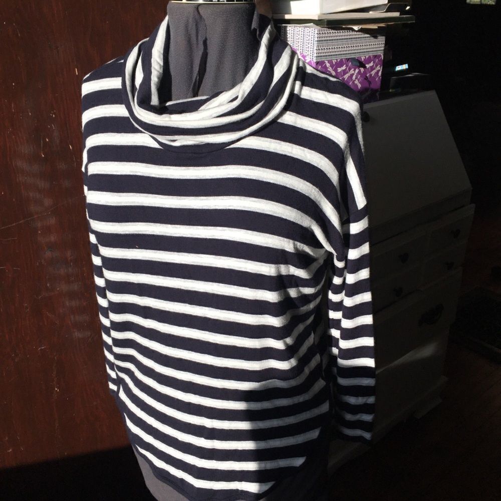 Lou & Grey soft cowl neck striped sweatshirt